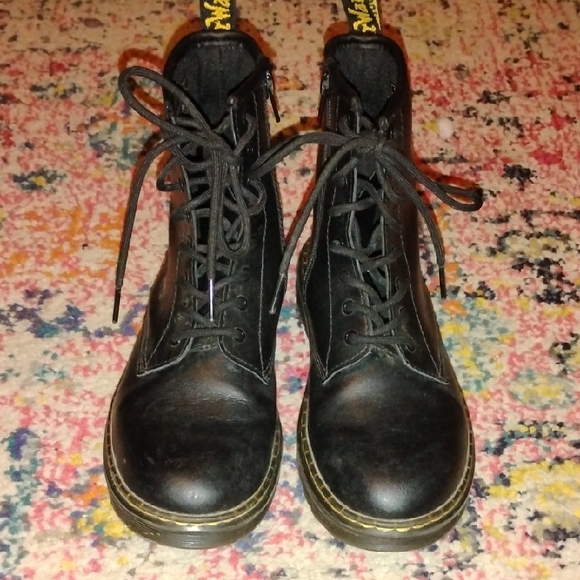 Dr. Martens Shoes - Dr. Martens Black Leather Lace-Up Ankle Boots With Zipper